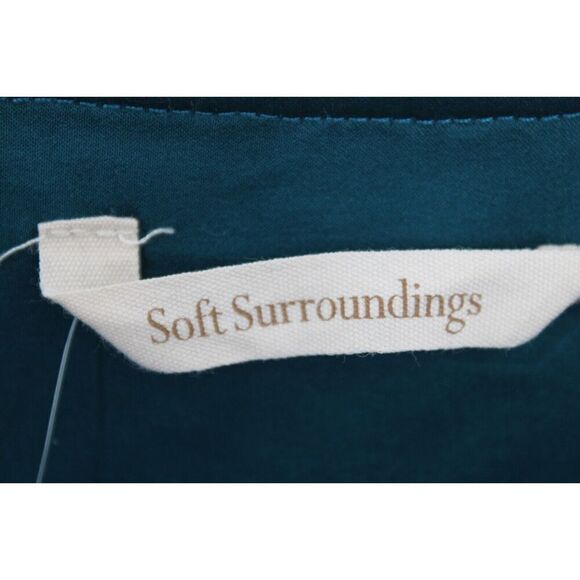 Soft Surroundings Fiona Button Front Shirt Blue Chenille Top 2CV93 sz M NEW - Picture 6 of 8